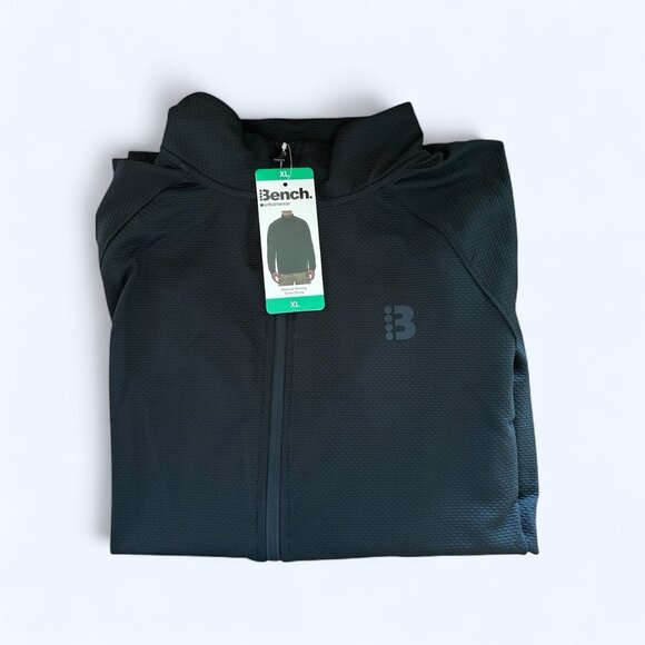 Bench Men's Full Zip Knit Moisture Wicking Jacket Black Size XL - Picture 1 of 7